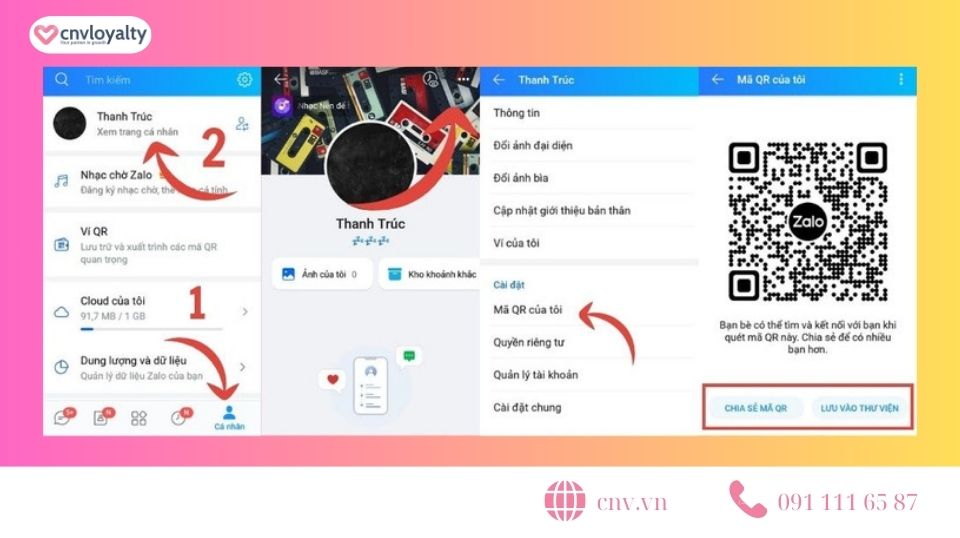 Lấy link Zalo cá nhân với qr code