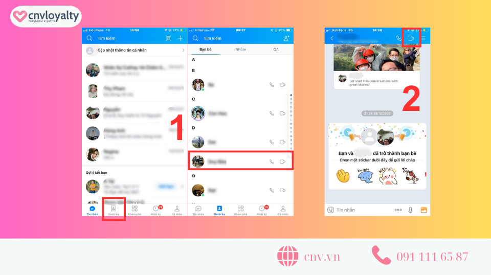 cách gọi video nhóm trên zalo bằng điện thoại