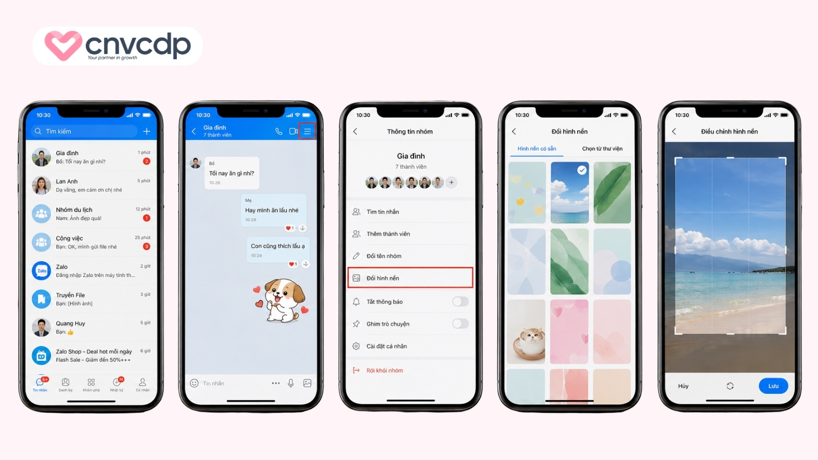 Cách đổi hình nền Zalo