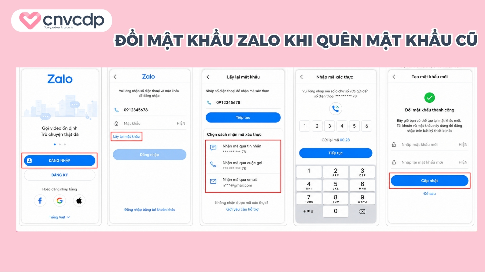 Cách đổi mật khẩu Zalo khi quên mật khẩu cũ đơn giản