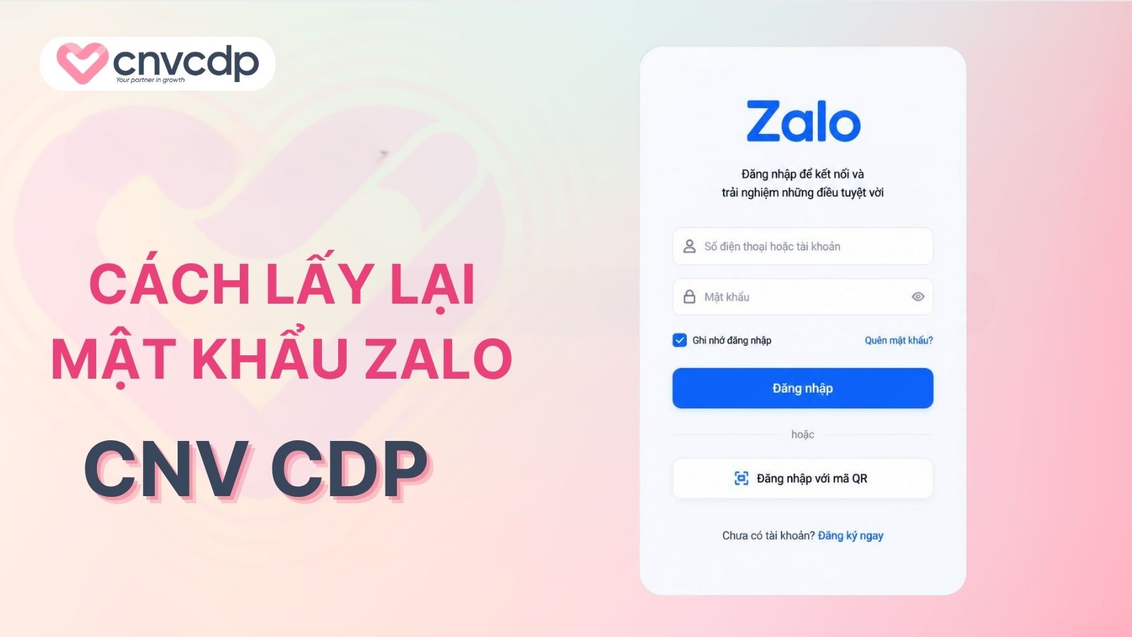 Cách lấy lại mật khẩu Zalo