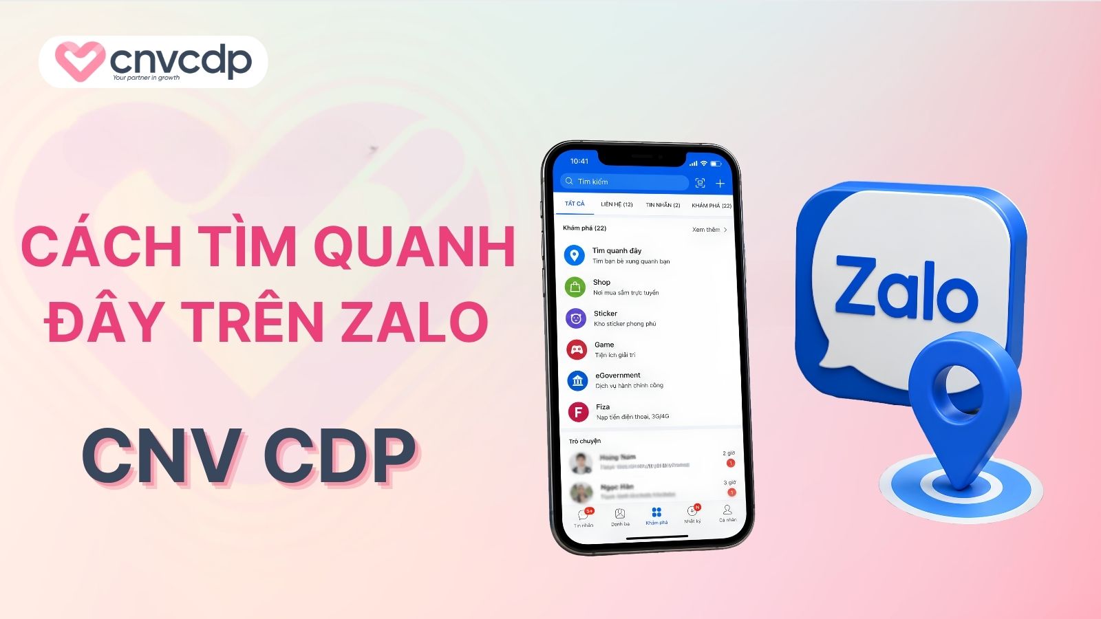 Tính năng Tìm quanh đây trên Zalo