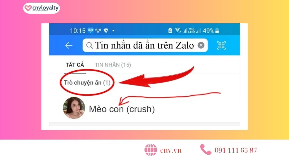 cach tim tin nhan an tren zalo cuc de dang