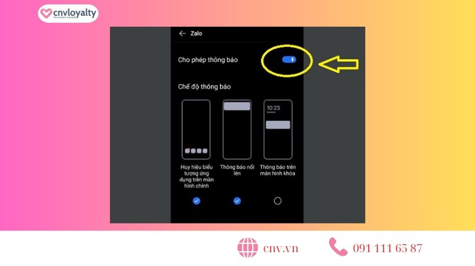 cấp quyền cho ứng dụng Zalo
