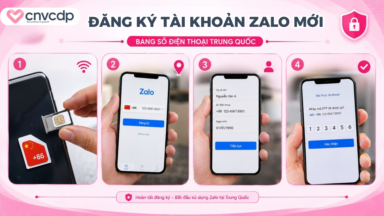 dang ky tai khoan zalo moi bang so dien thoai trung quoc