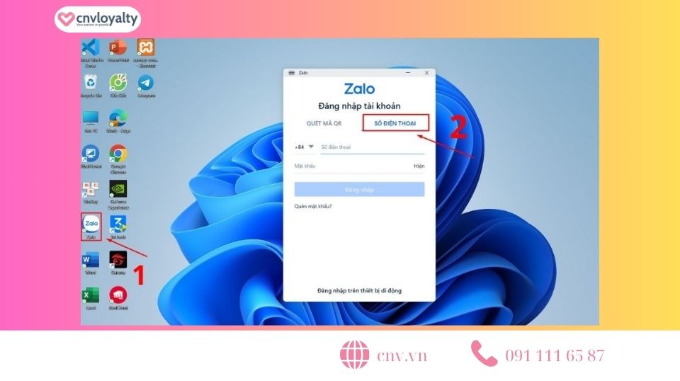 Truy cập tài khoản Zalo bằng điện thoại