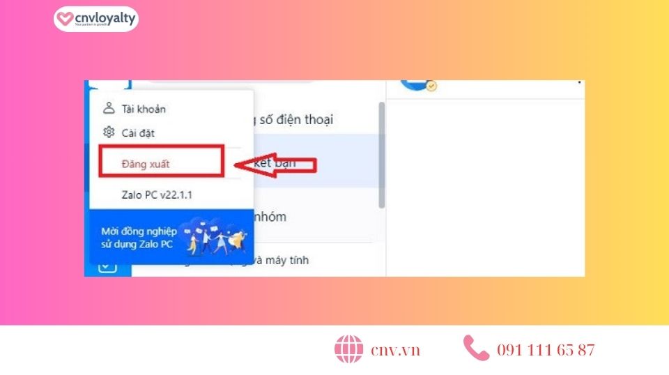 Zalo không tải được file trên máy tính? Cách xử lý như thế nào? 11 đăng xuất và đăng nhập lại Zalo