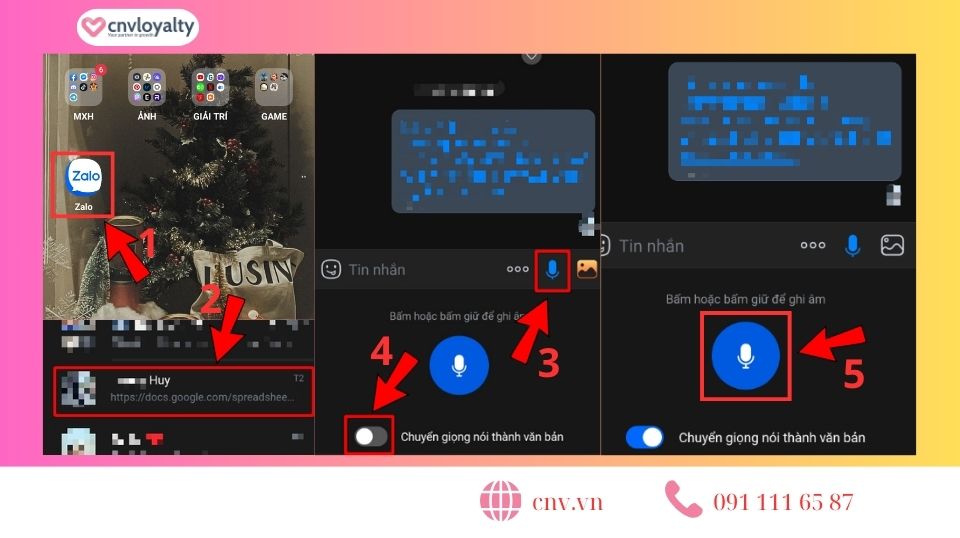 Gửi tin nhắn trực tiếp bằng giọng nói trong cuộc trò chuyện trên Zalo