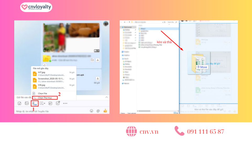 Zalo không tải được file trên máy tính? Cách xử lý như thế nào? 14 gửi file băng cách kéo thả file