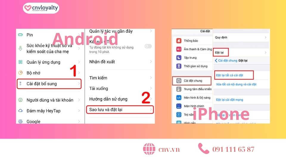 Zalo không nhận được cuộc gọi và cách khắc phục 10 Khôi phục lại cài đặt gốc cho điện thoại
