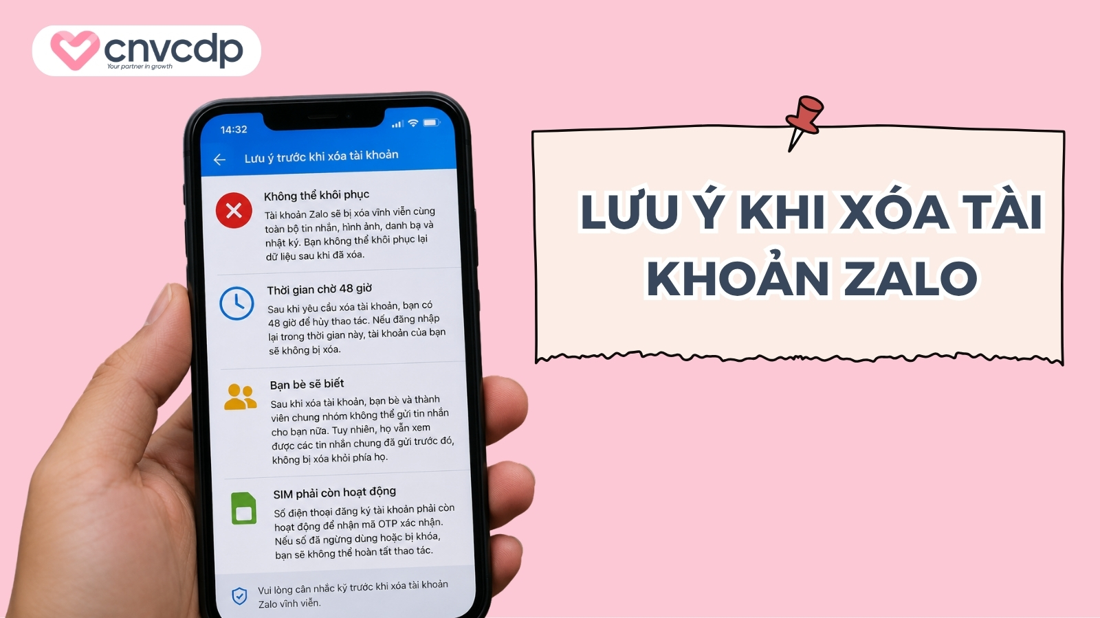 Một số điều nên biết trước khi xóa tài khoản Zalo vĩnh viễn