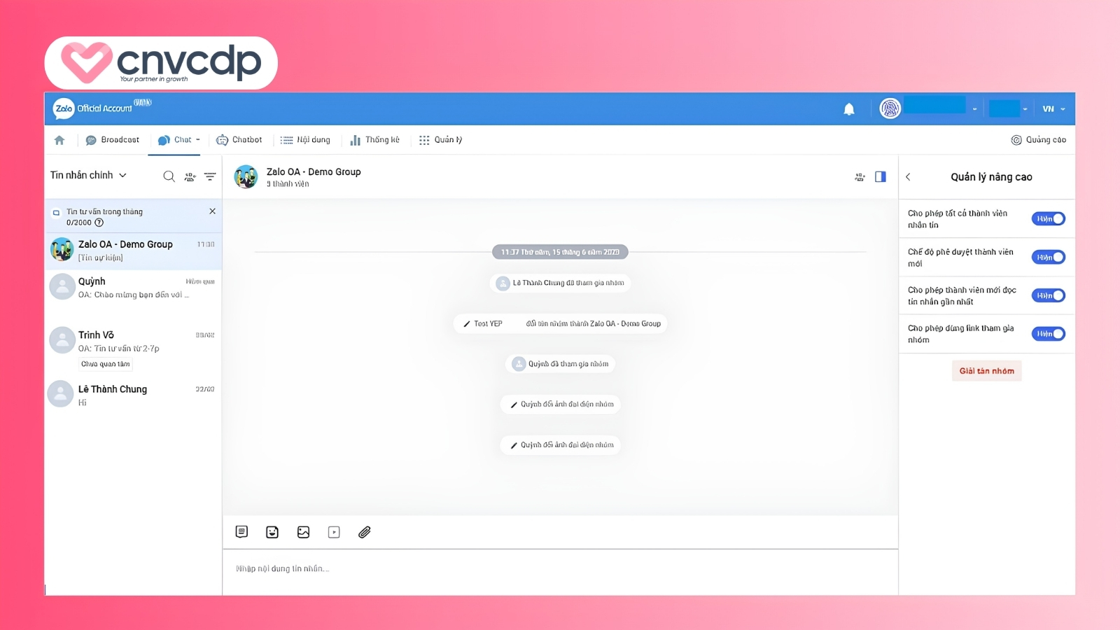 Quản lý nhóm GMF