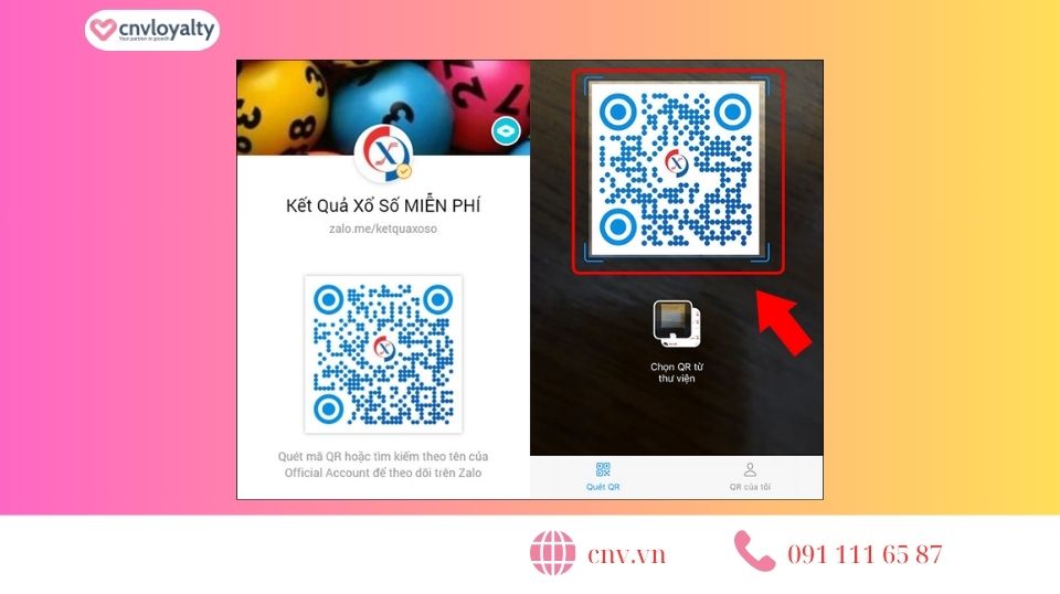quét mã QR trực tiếp trên Zalo