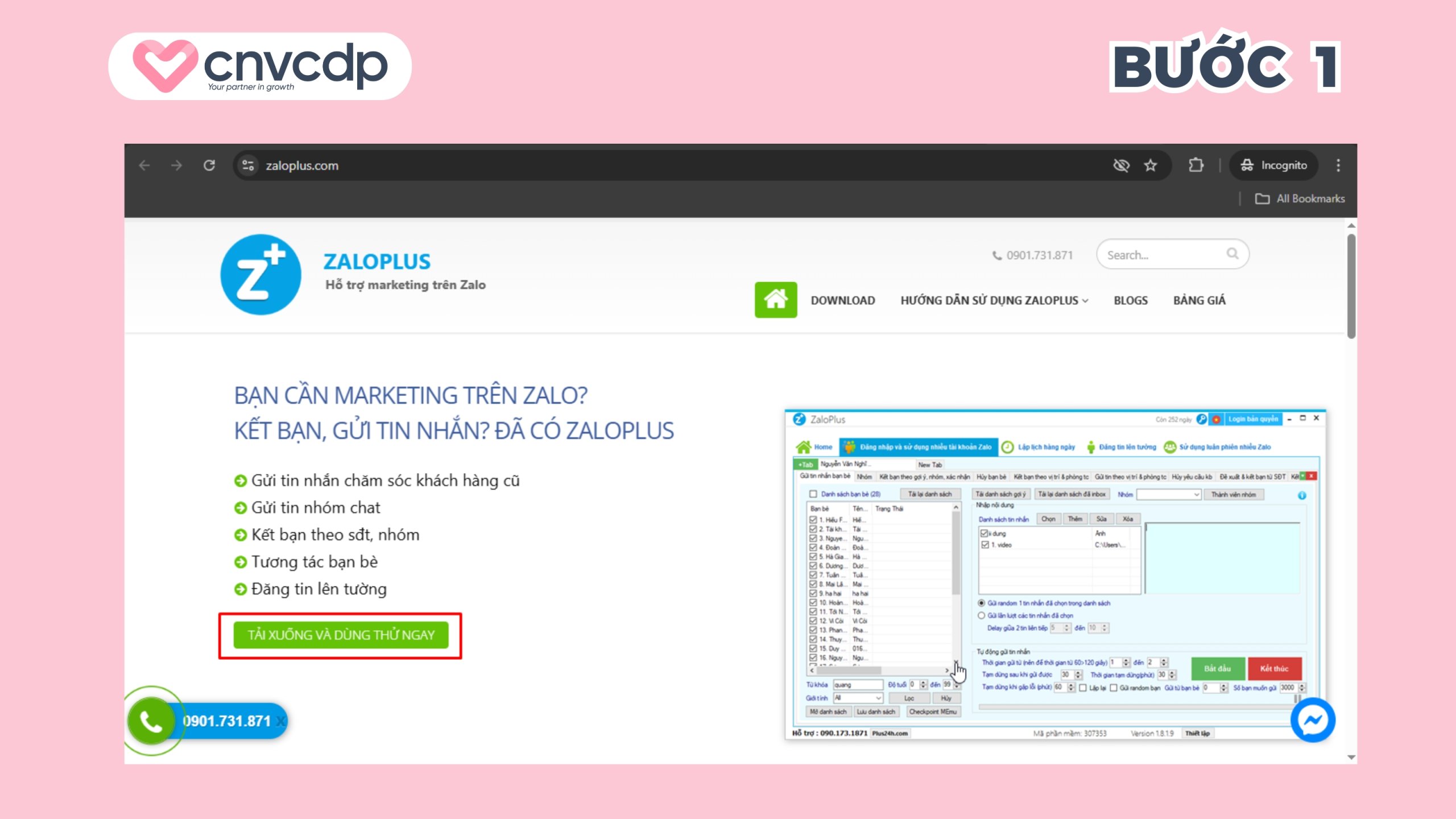Tải và cài đặt ZaloPlus