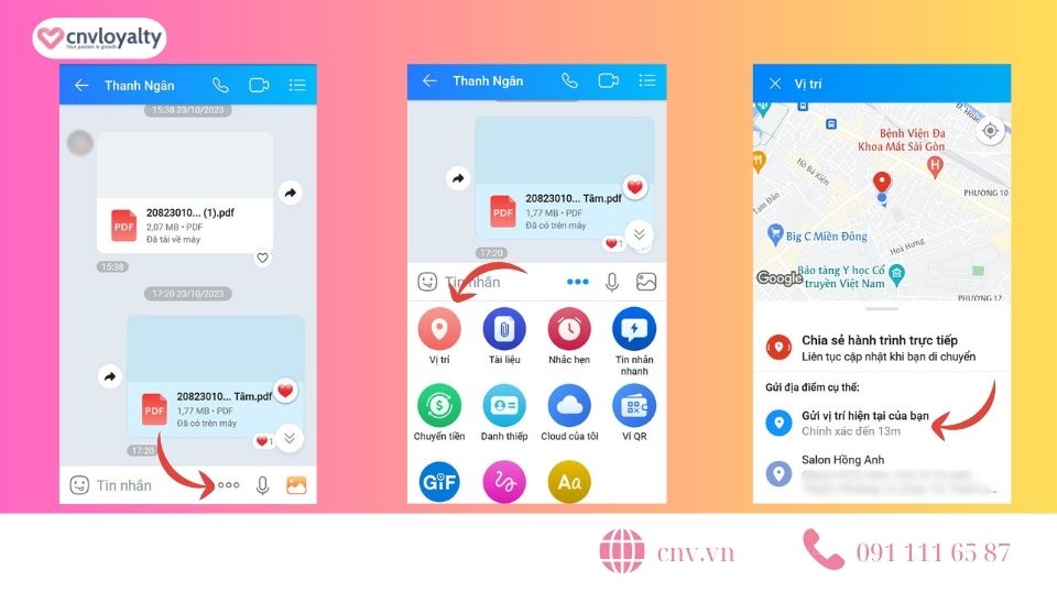 Thủ thuật chơi Zalo gửi định vị