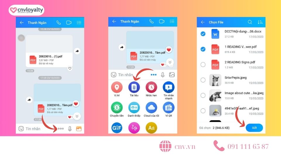 Các thủ thuật trên Zalo gửi file Zalo