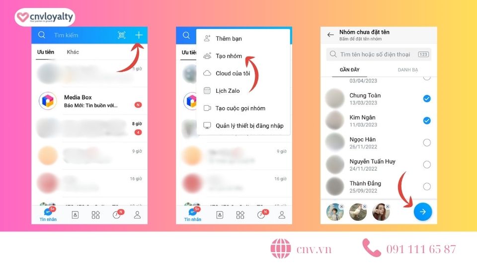 Các thủ thuật sử dụng Zalo tạo nhóm
