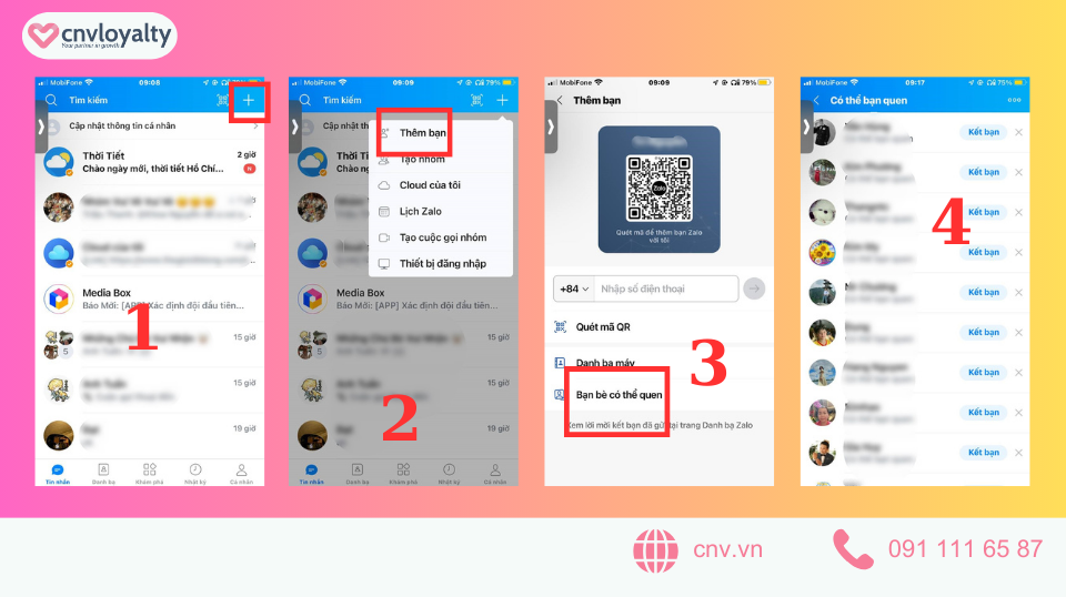 Add Zalo bẵng danh sách bạn có thê rquen