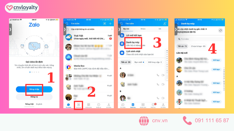 Cách kết bạn trên Zalo