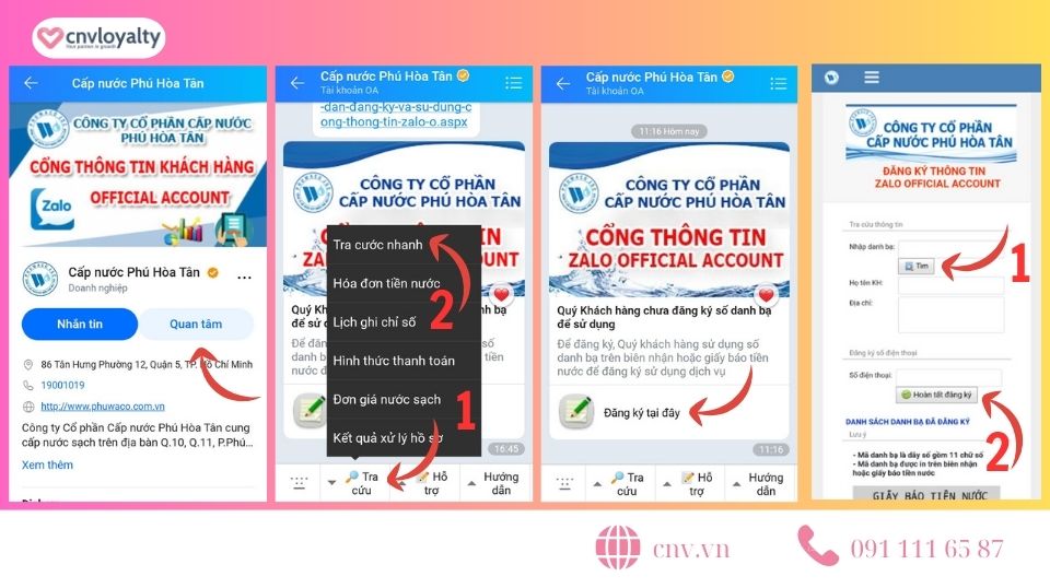 Cách tra cứu hóa đơn tiền nước bằng Zalo app