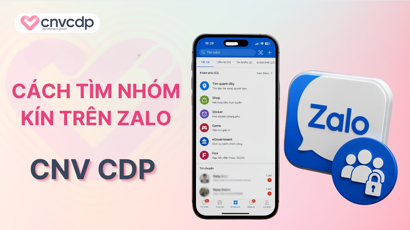 Cách tìm nhóm kín trên Zalo