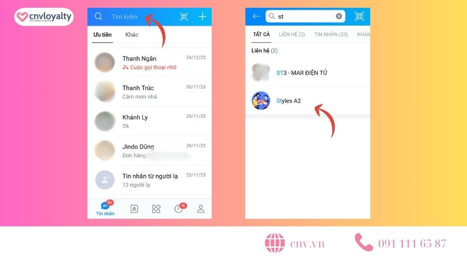 Cách tìm nhóm chat Zalo bằng tên nhóm