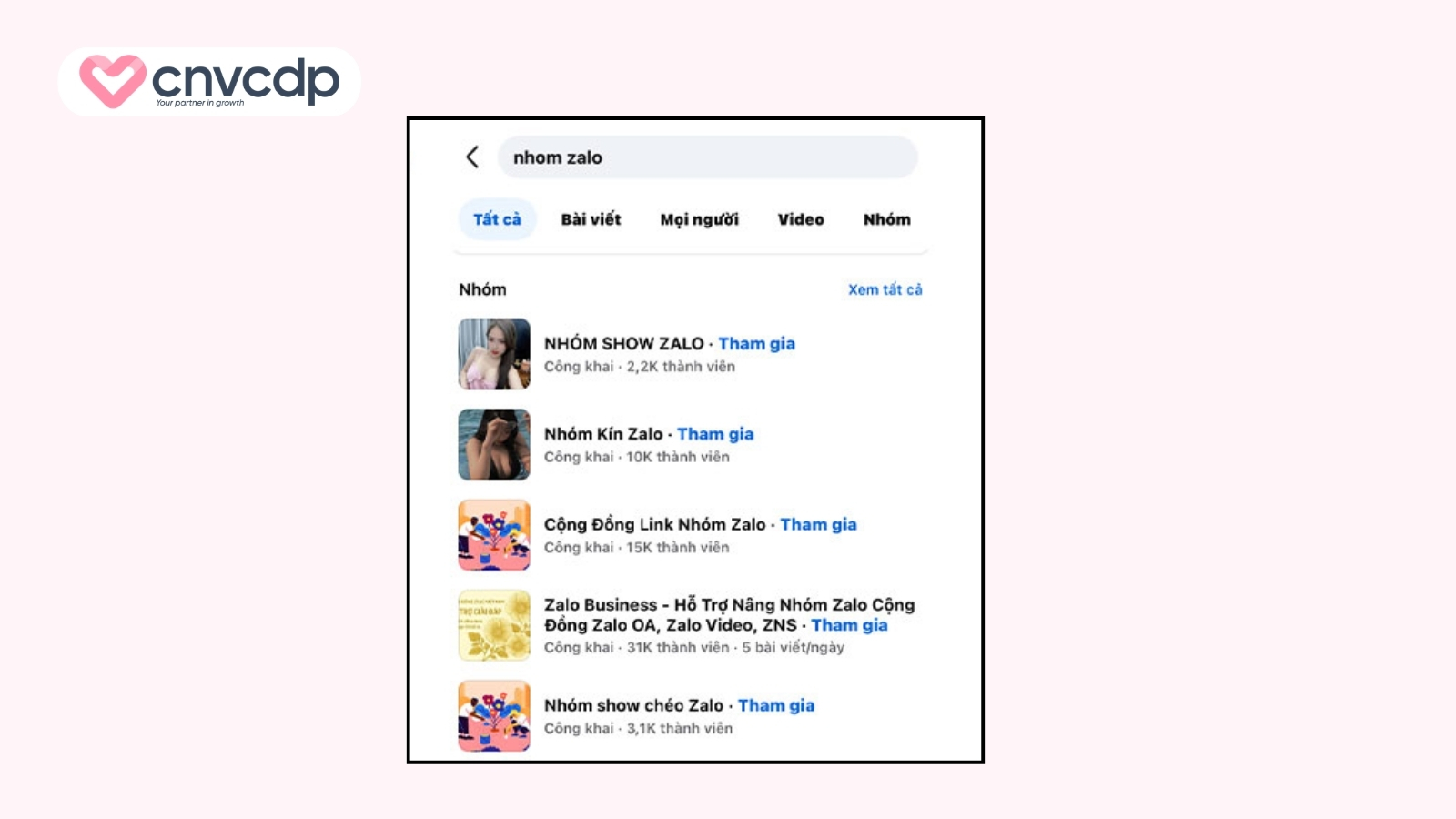 Tìm trên Facebook, website hoặc diễn đàn