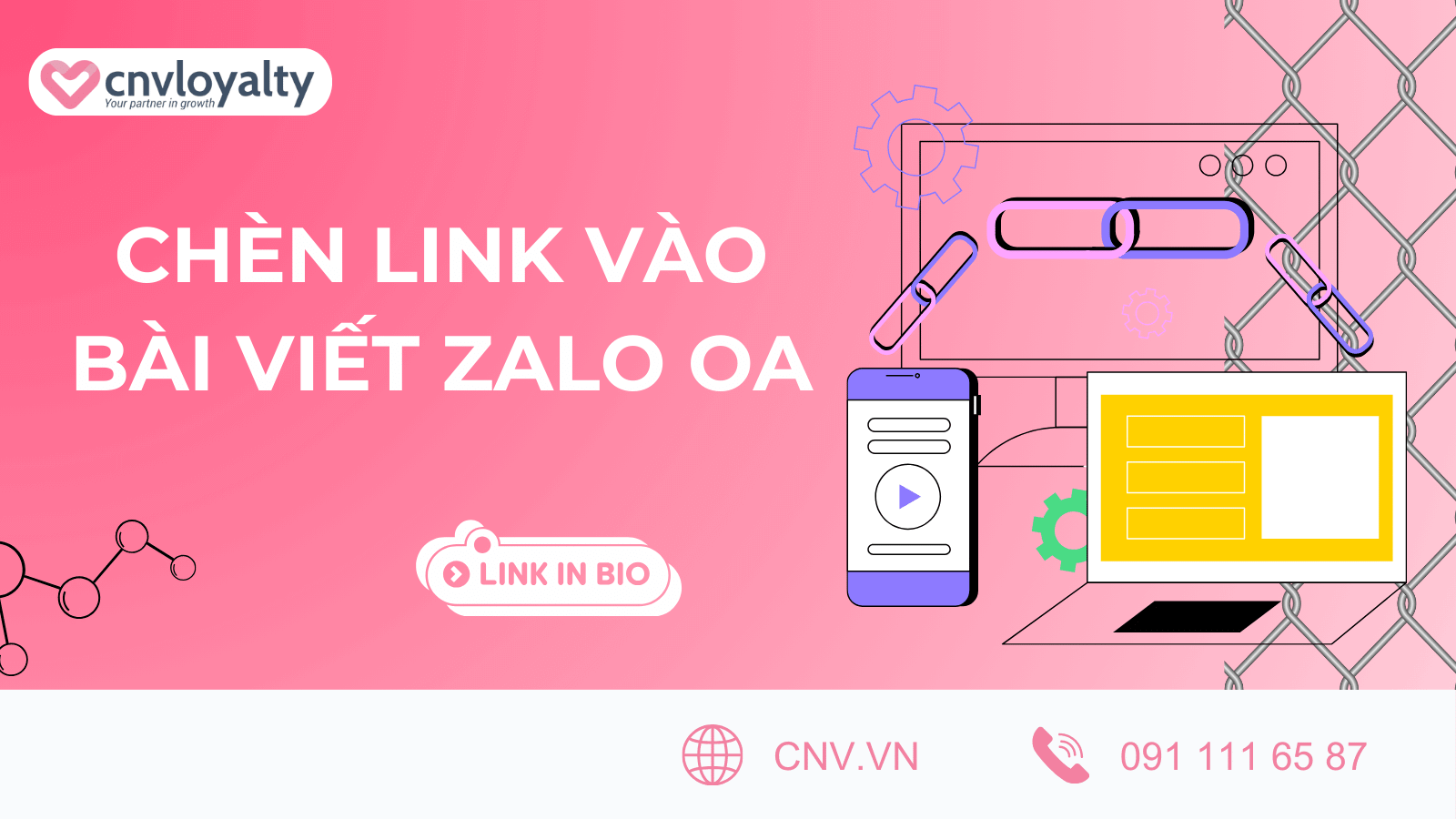 Chèn link vào bài viết Zalo OA 