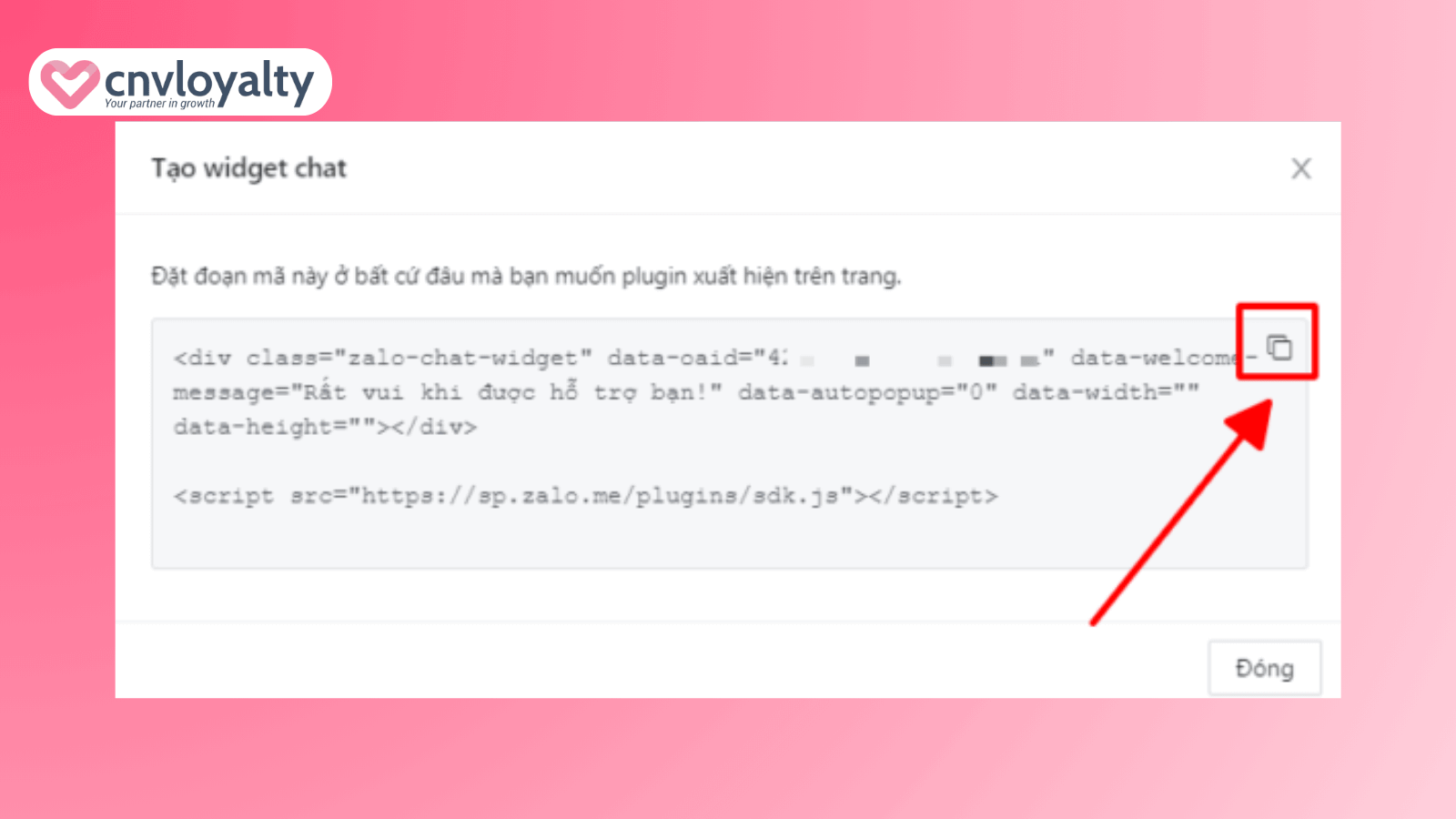 Cách nhúng zalo chat vào website