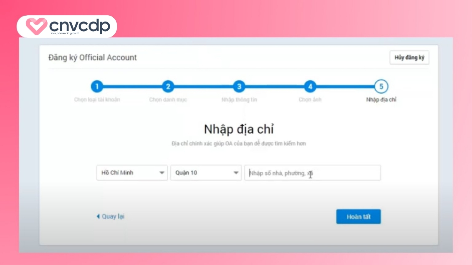 Nhập địa chỉ