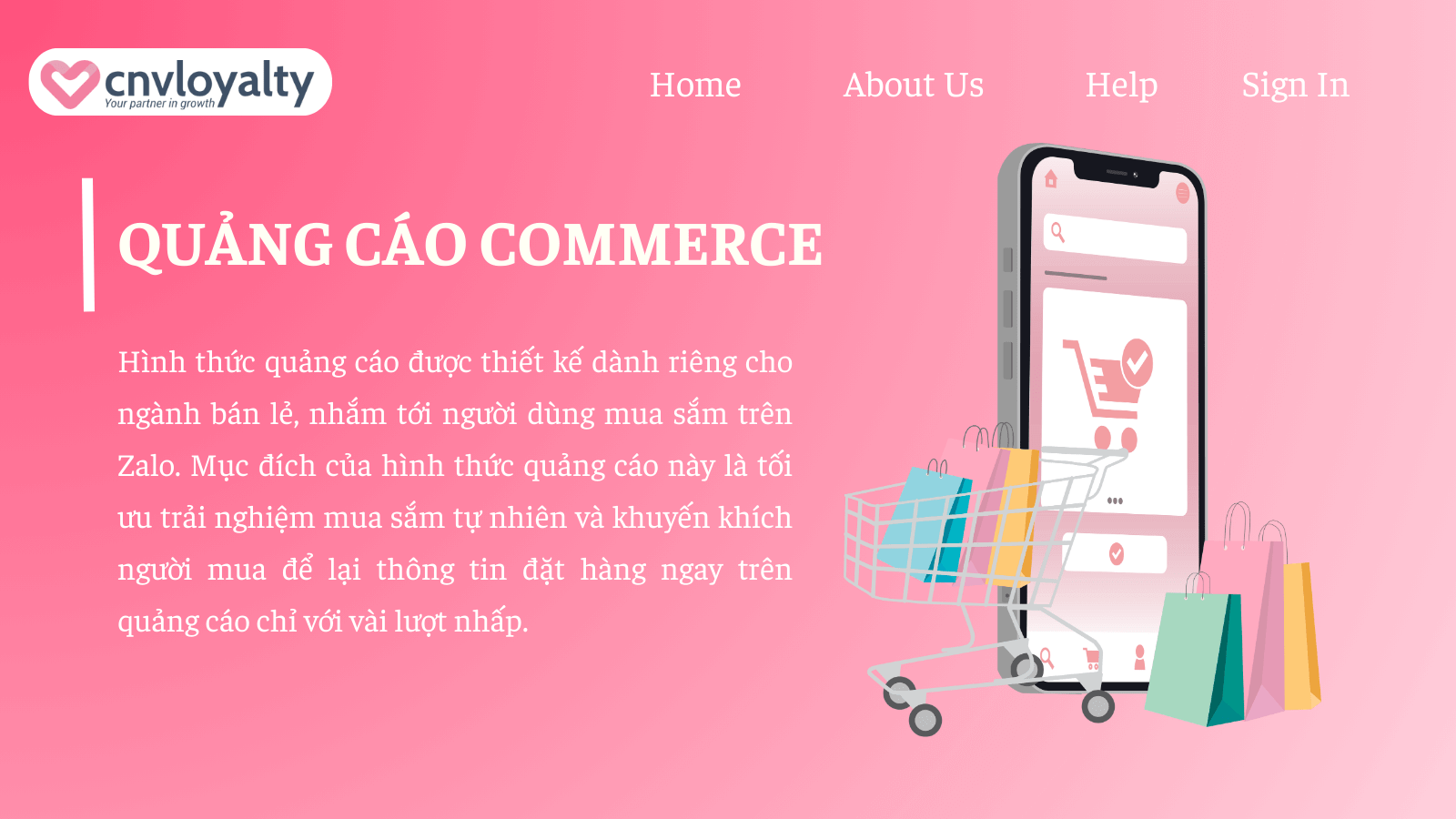 quảng cáo commerce trên Zalo