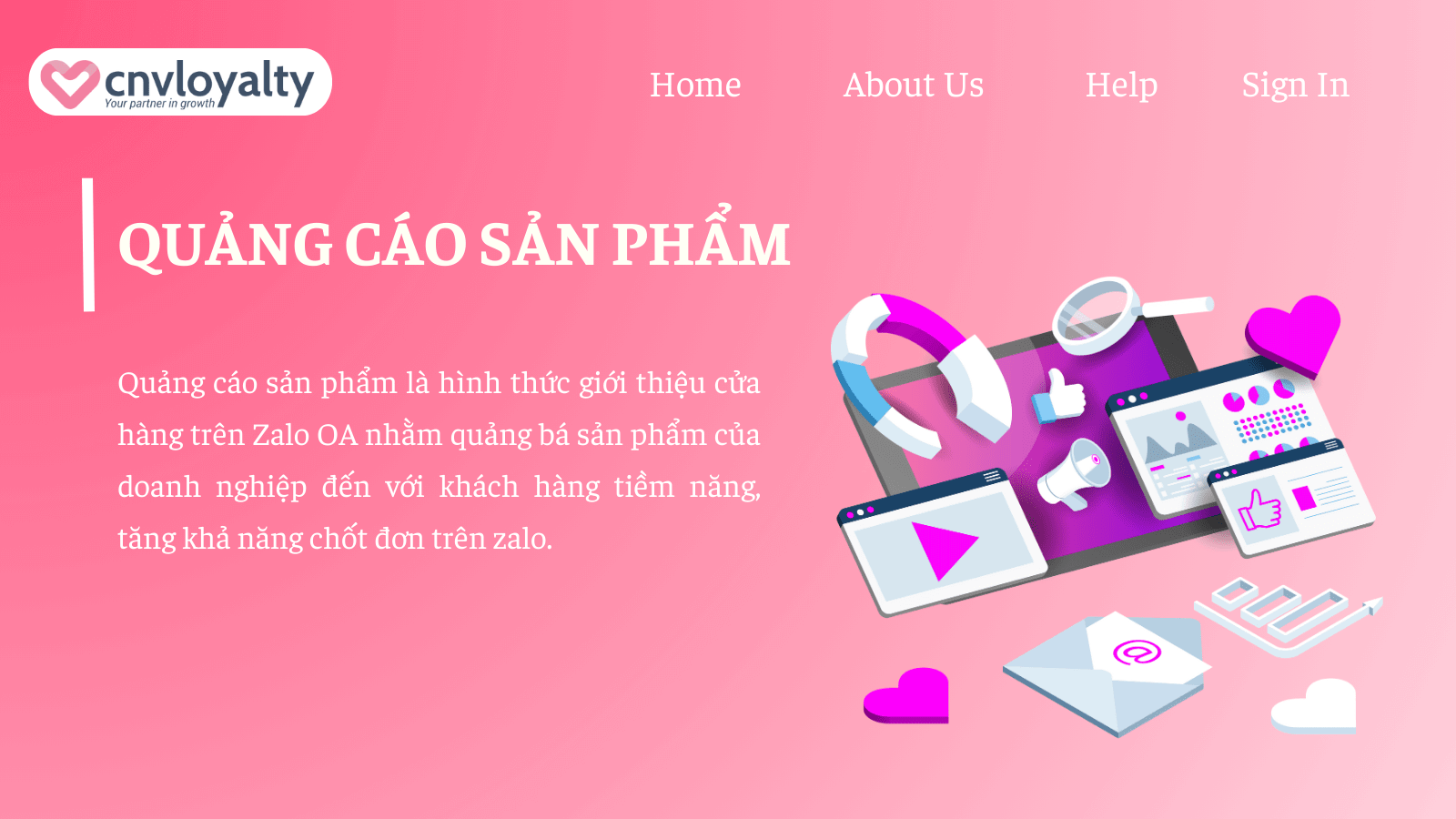 Các hình thức quảng cáo Zalo: quảng cáo sản phẩm