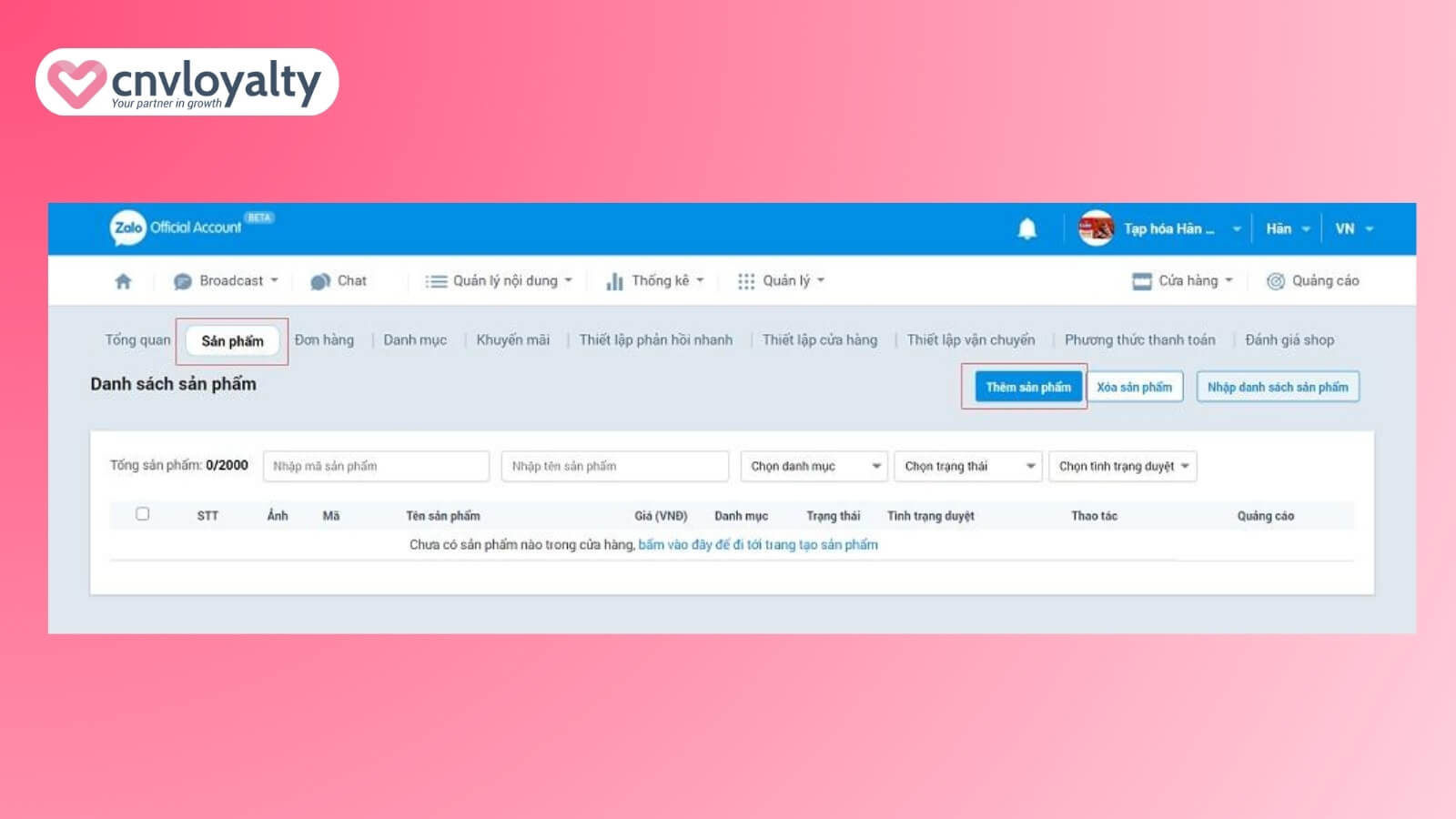 cách đăng bài bán hàng trên Zalo shop