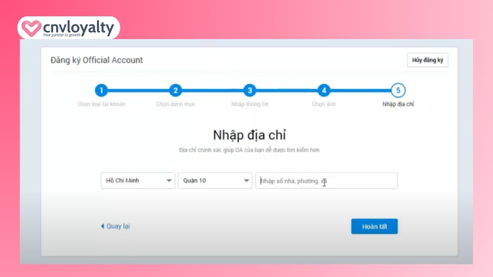 tạo tài khoản Zalo Shop