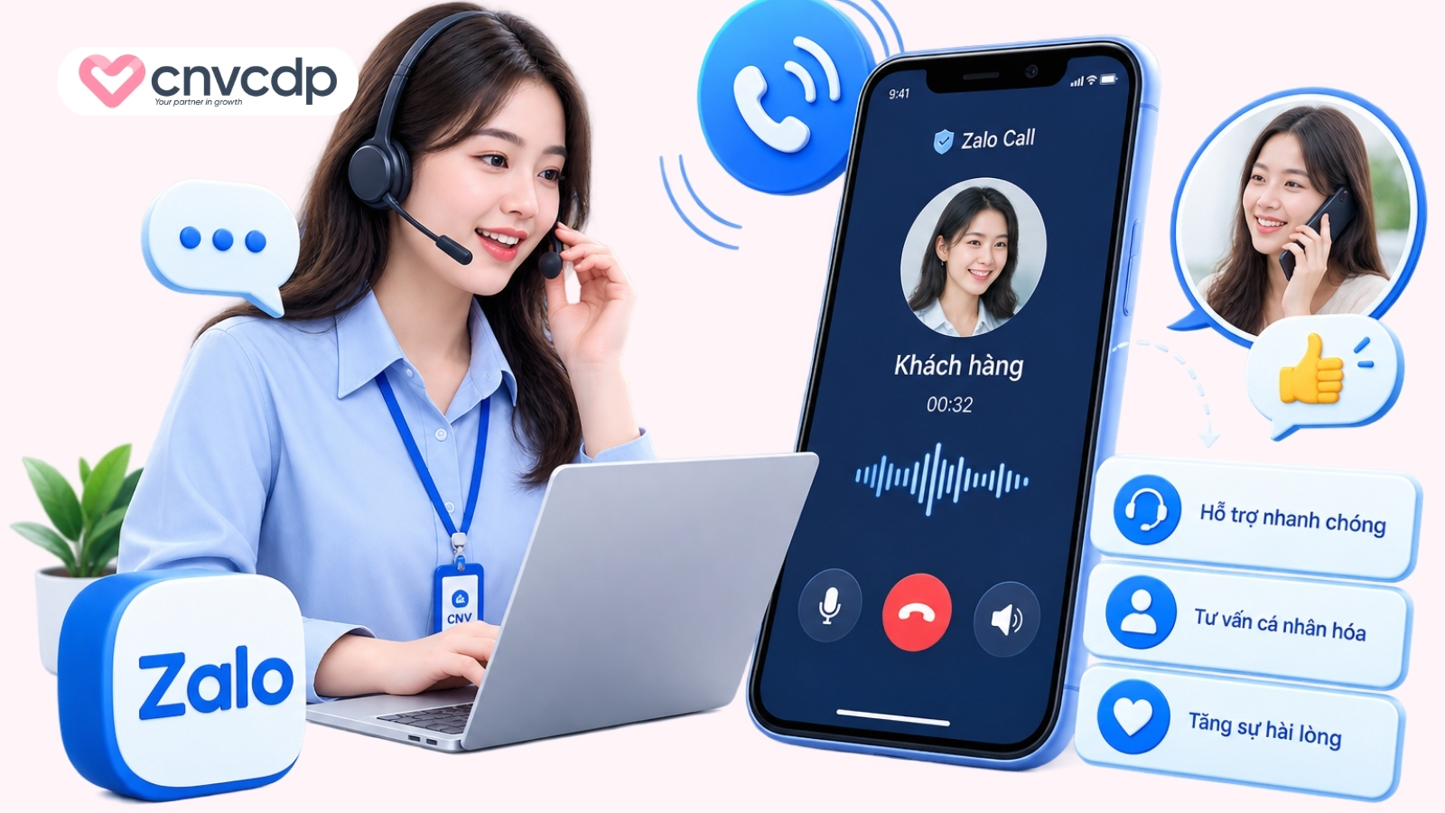 Chăm sóc khách hàng qua Zalo OA mới nhất hiện nay 5 Chăm sóc khách hàng bằng gọi thoại Zalo
