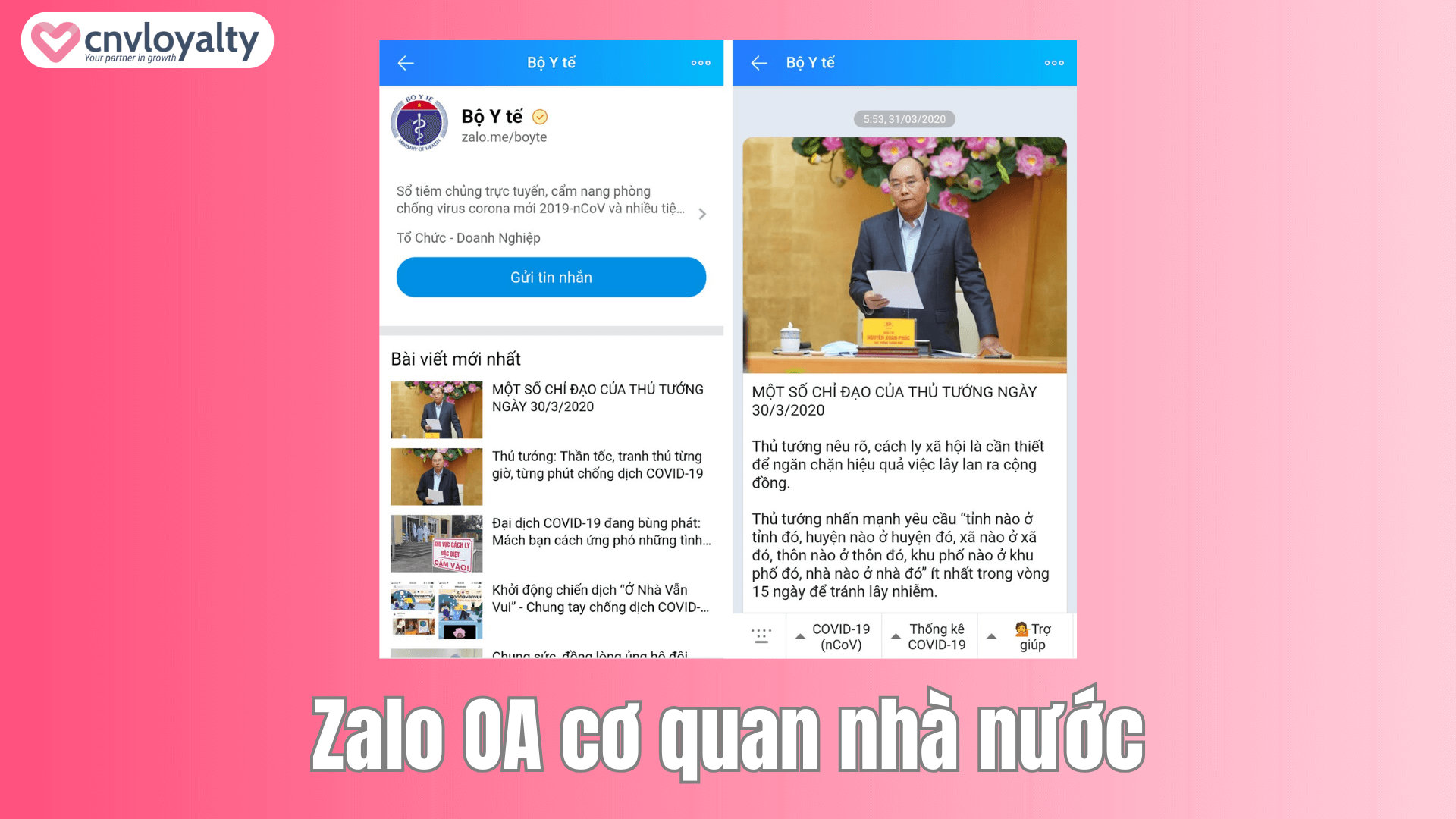 Zalo OA cơ quan nhà nước