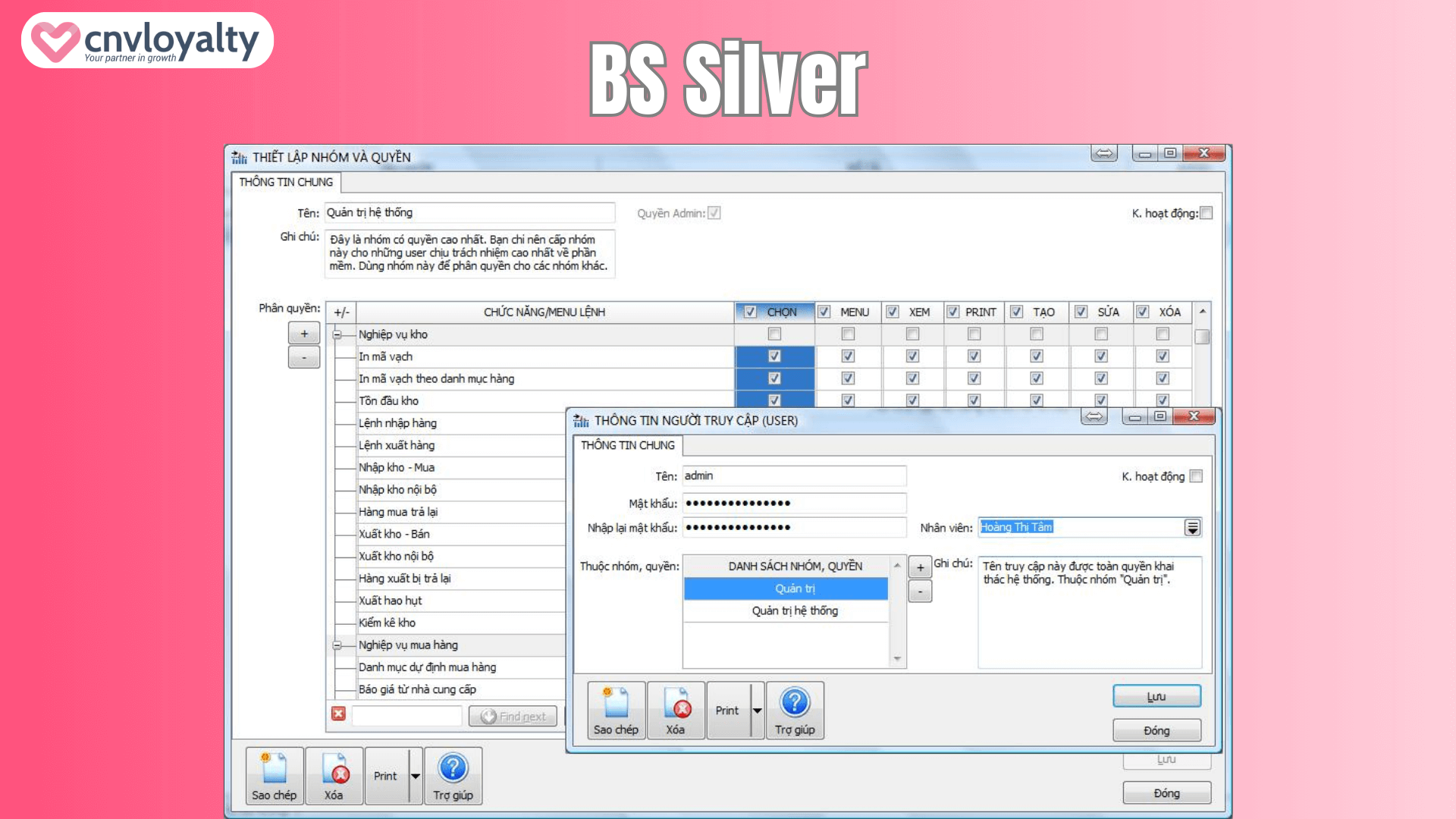 TOP 3+ phần mềm quản lý kho MIỄN PHÍ phổ biến nhất hiện nay 11 BS Silver - phần mềm quản lý kho miễn phí