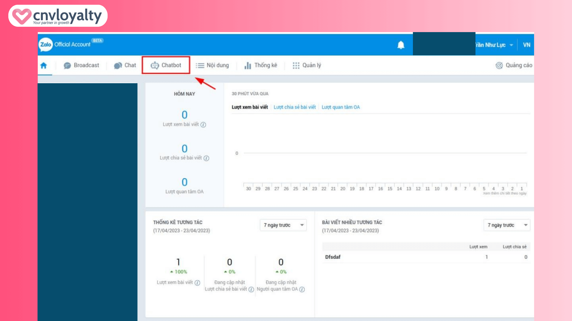 Bước 2 kết nối Zalo OA với Chatbot Bước 2 kết nối Zalo OA với Chatbot
