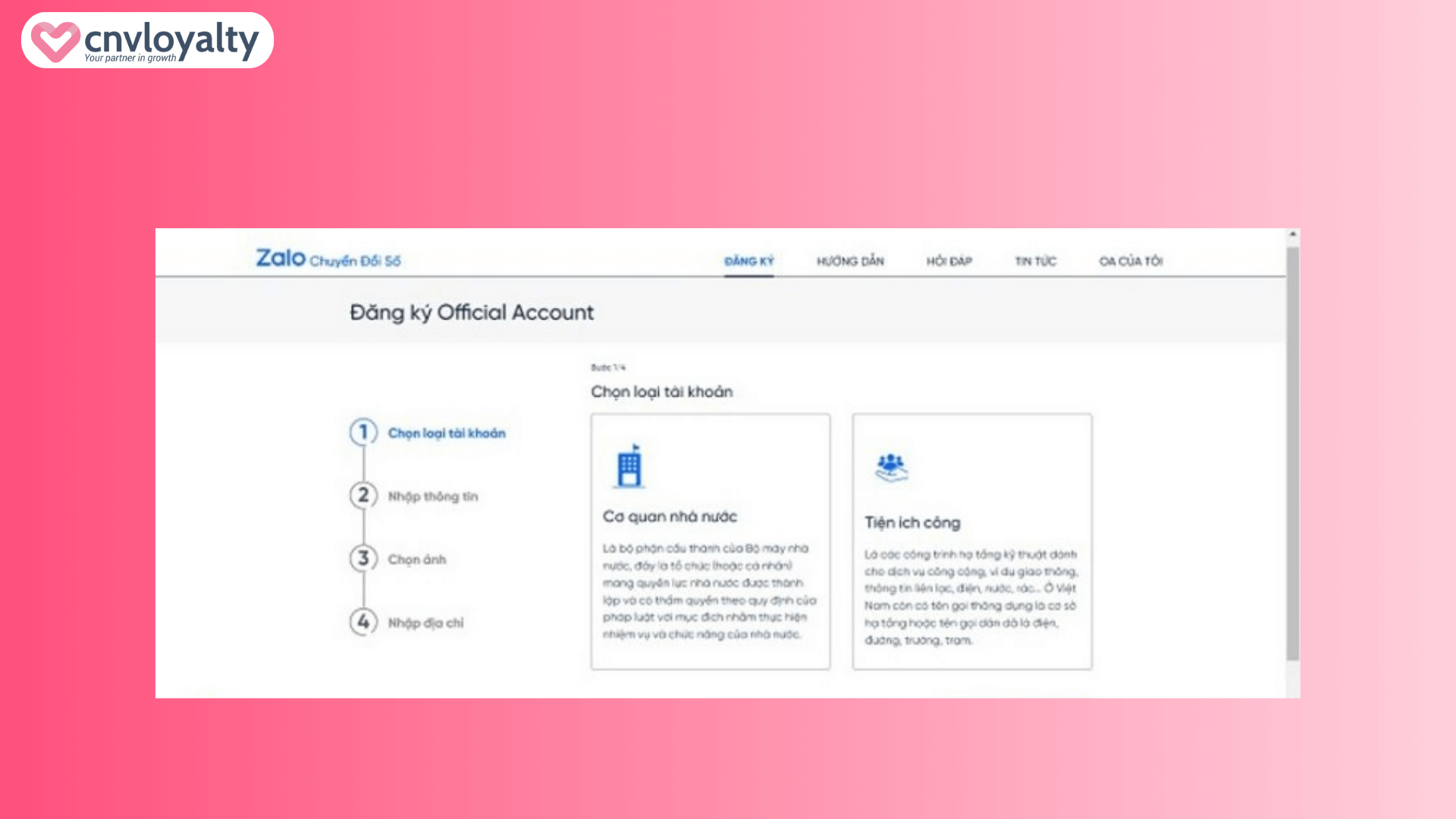 Cách tạo Zalo page cho cơ quan nhà nước chỉ 5 bước 10 Bước 3 tạo Zalo page cho cơ quan nhà nước