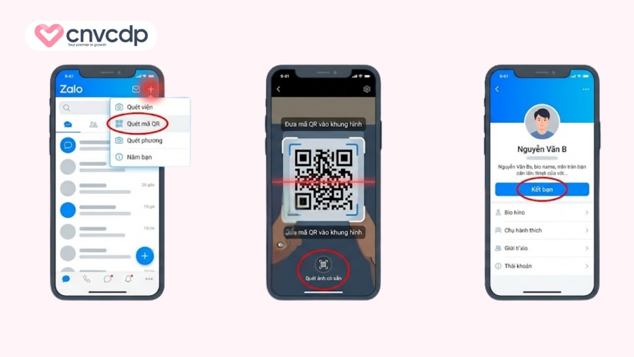 Cách kết bạn Zalo bằng mã QR