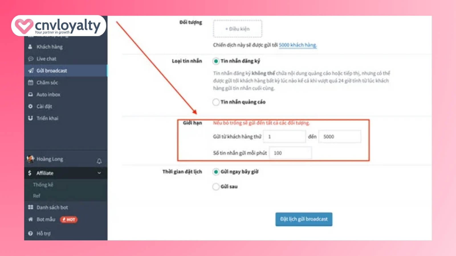 gửi tin nhắn hàng loạt trên fanpage miễn phí