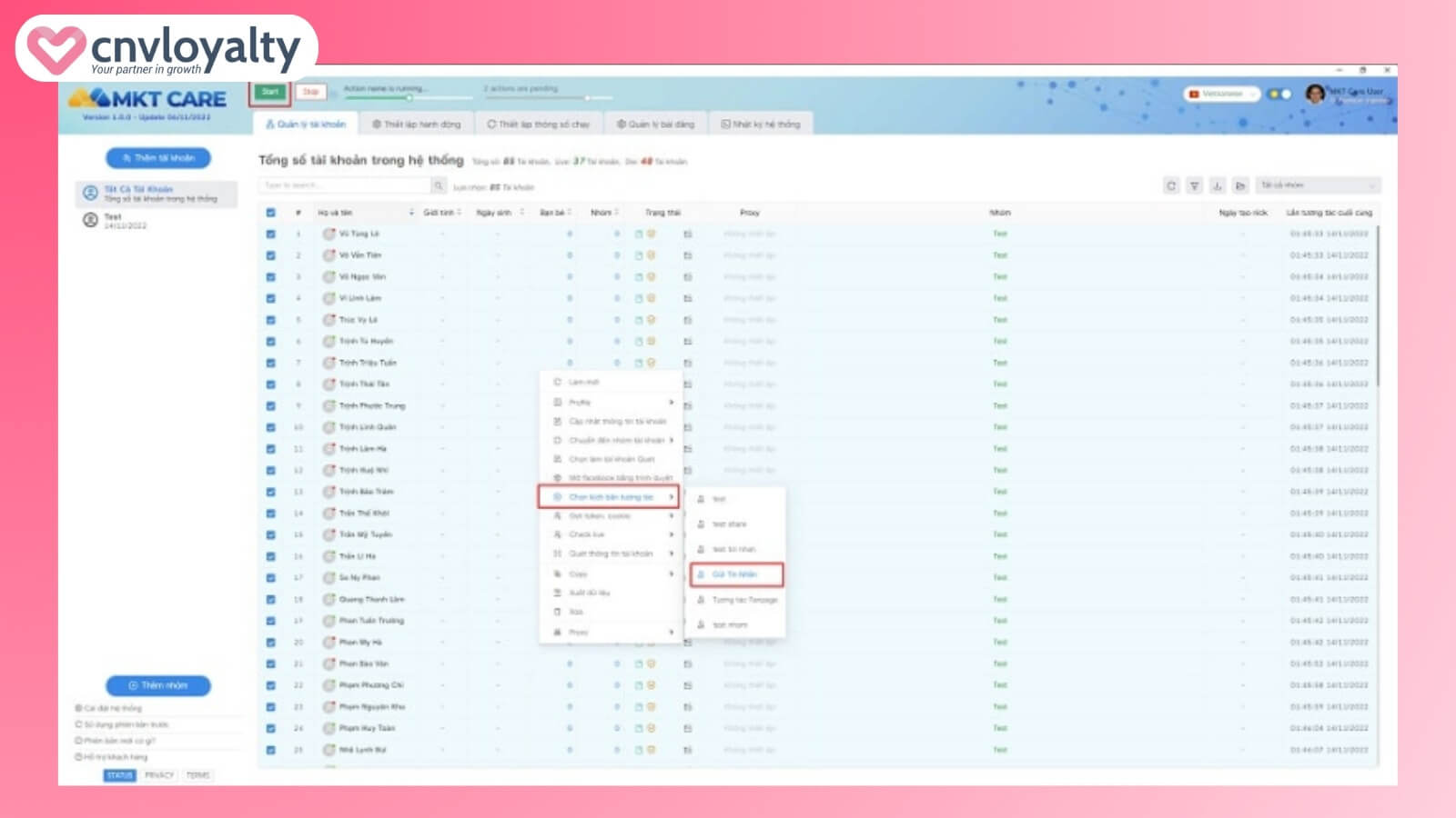 gửi tin nhắn hàng loạt trên fanpage