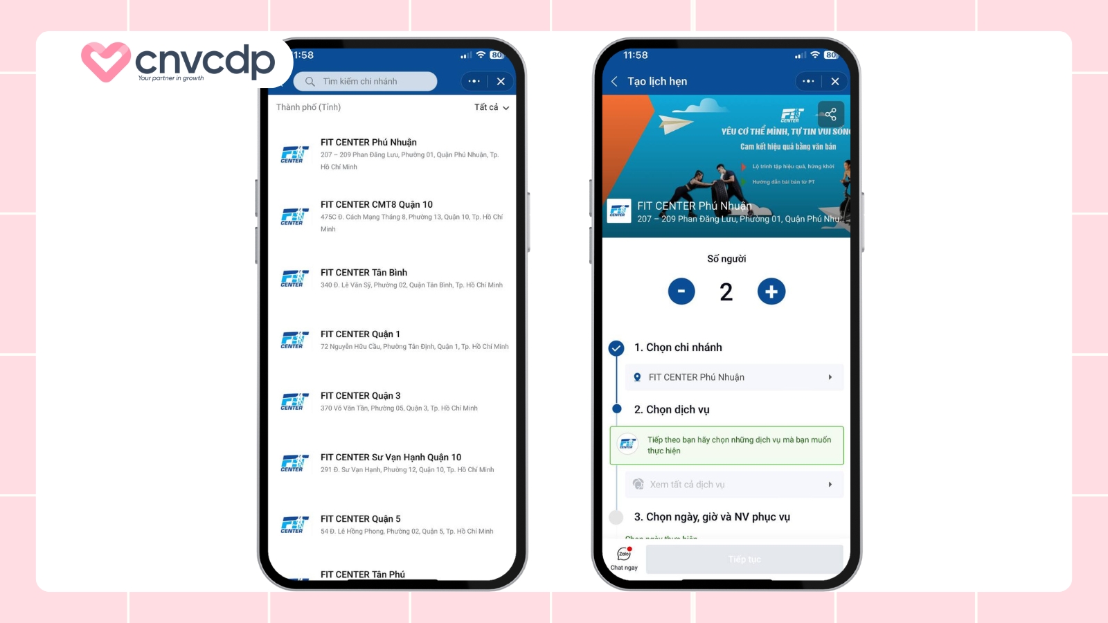 Zalo Mini App ngành Fitness: Bí quyết nâng cao trải nghiệm khách hàng 8 Tinh nang dat lich tap tren Mini App Fitness