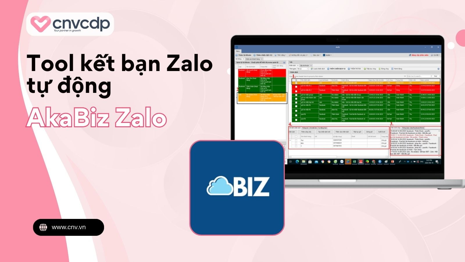 Top 5 phần mềm kết bạn Zalo hàng loạt, giúp tiếp cận hàng triệu khách hàng 8 Tool ket ban zalo tu dong Akabiz Zalo