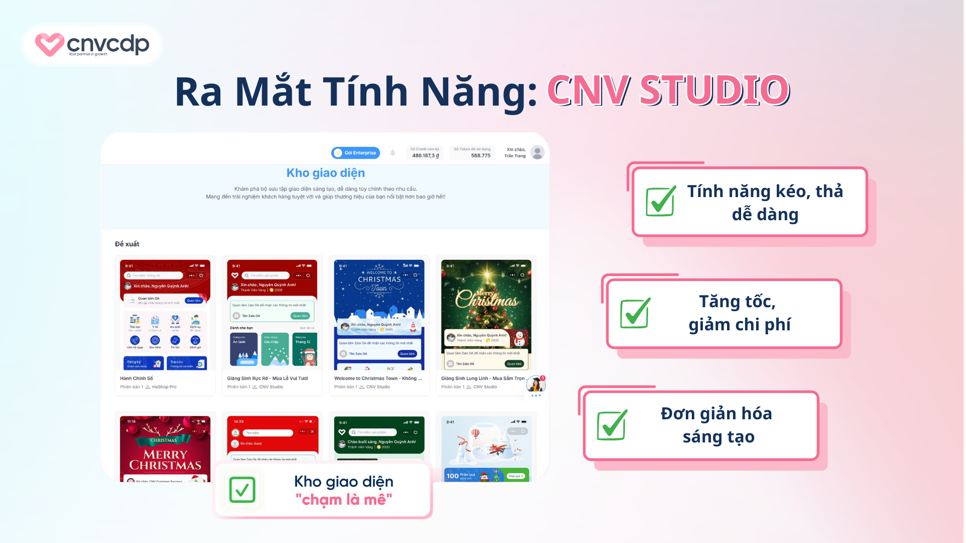 CNV Studio - Giải Pháp Sáng Tạo Mini App Độc Quyền Từ CNV CDP, Tùy Chỉnh Bằng Kéo Thả 2 CNV Studio