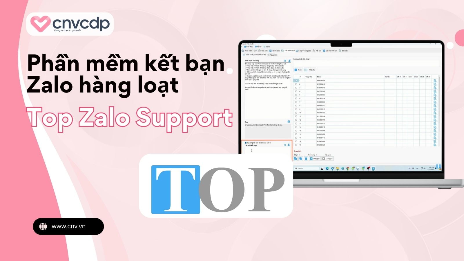 Top 5 phần mềm kết bạn Zalo hàng loạt, giúp tiếp cận hàng triệu khách hàng 10 Phan mem ket ban Zalo hang loat Top Zalo Support