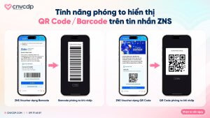 Phóng to QR code trên tin nhắn Zalo ZNS