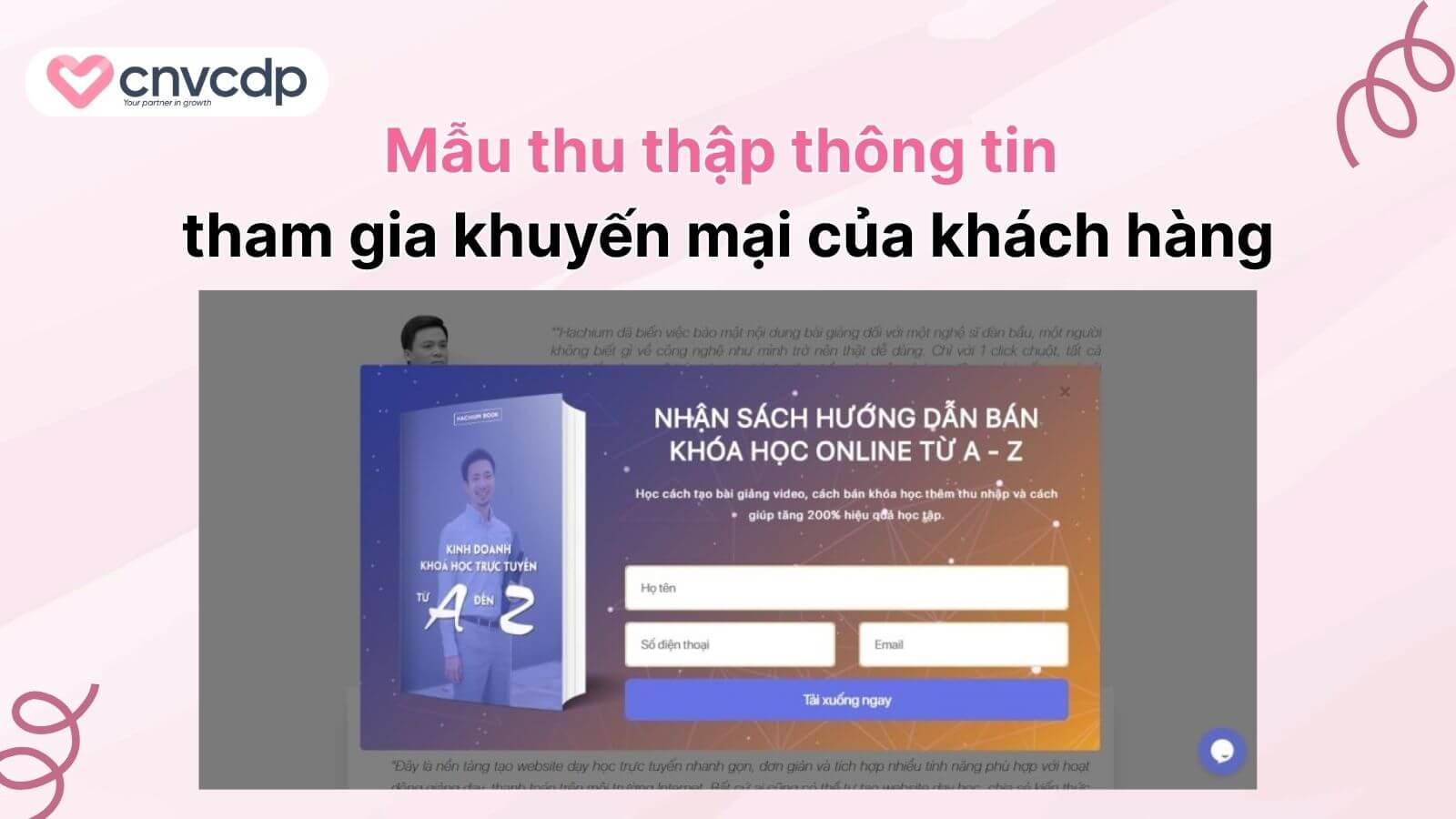 Mẫu thu thập thông tin khách hàng PHỔ BIẾN, HIỆU QUẢ và CHUYÊN NGHIỆP nhất 8 mau thu thap thong tin tham gia khuyen mai