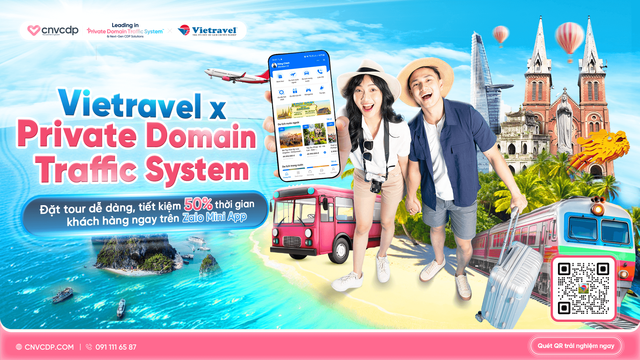 Vietravel x Private Domain Traffic System: Tối ưu đặt tour – Làm chủ kênh bán – Tăng trưởng bền vững 3 Mini App Zalo Vietravel x Private Domain Traffic System