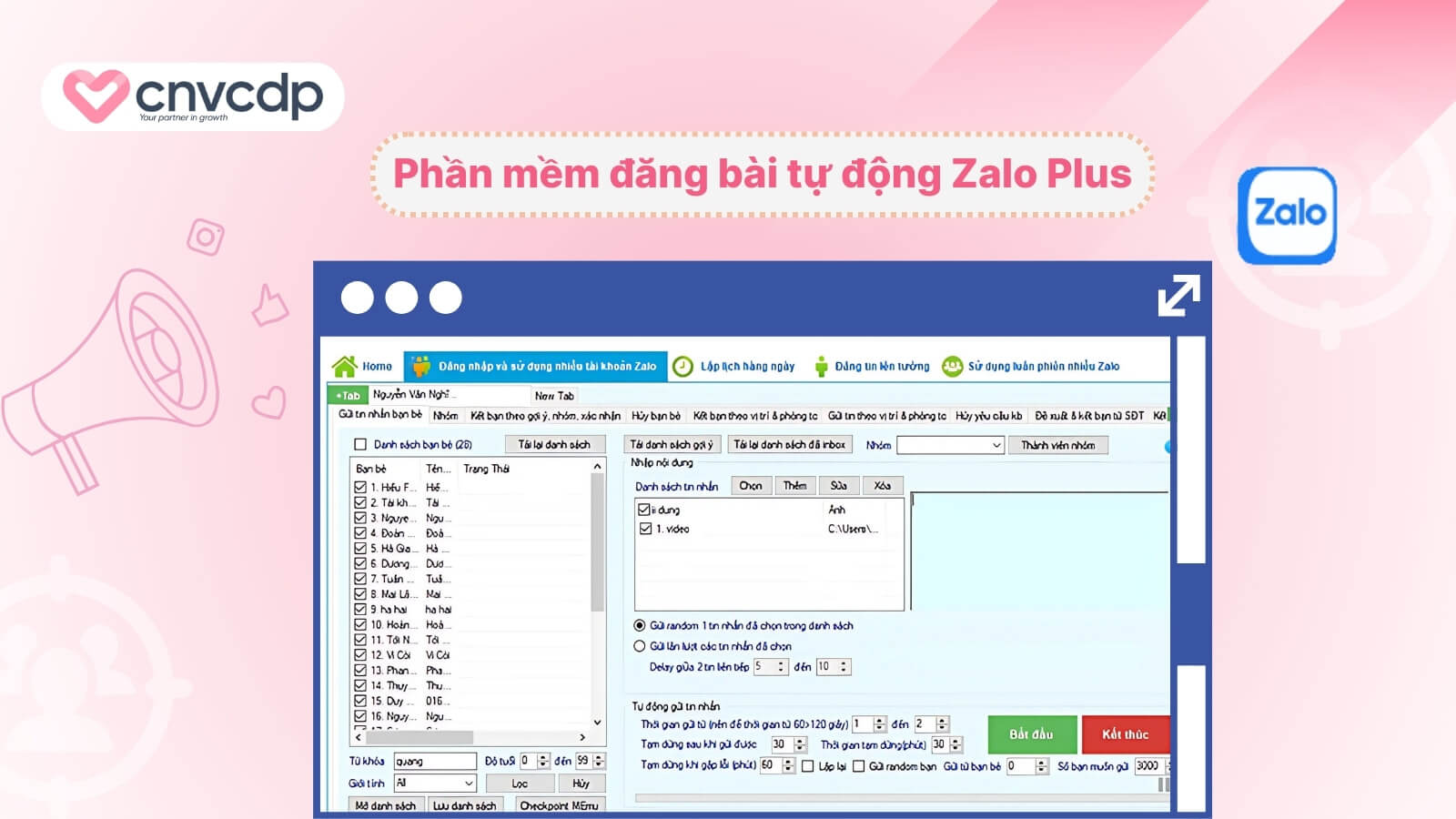 Tổng hợp 6 phần mềm đăng bài Zalo tự động HIỆU QUẢ hiện nay 4 Phần mềm Zalo Plus